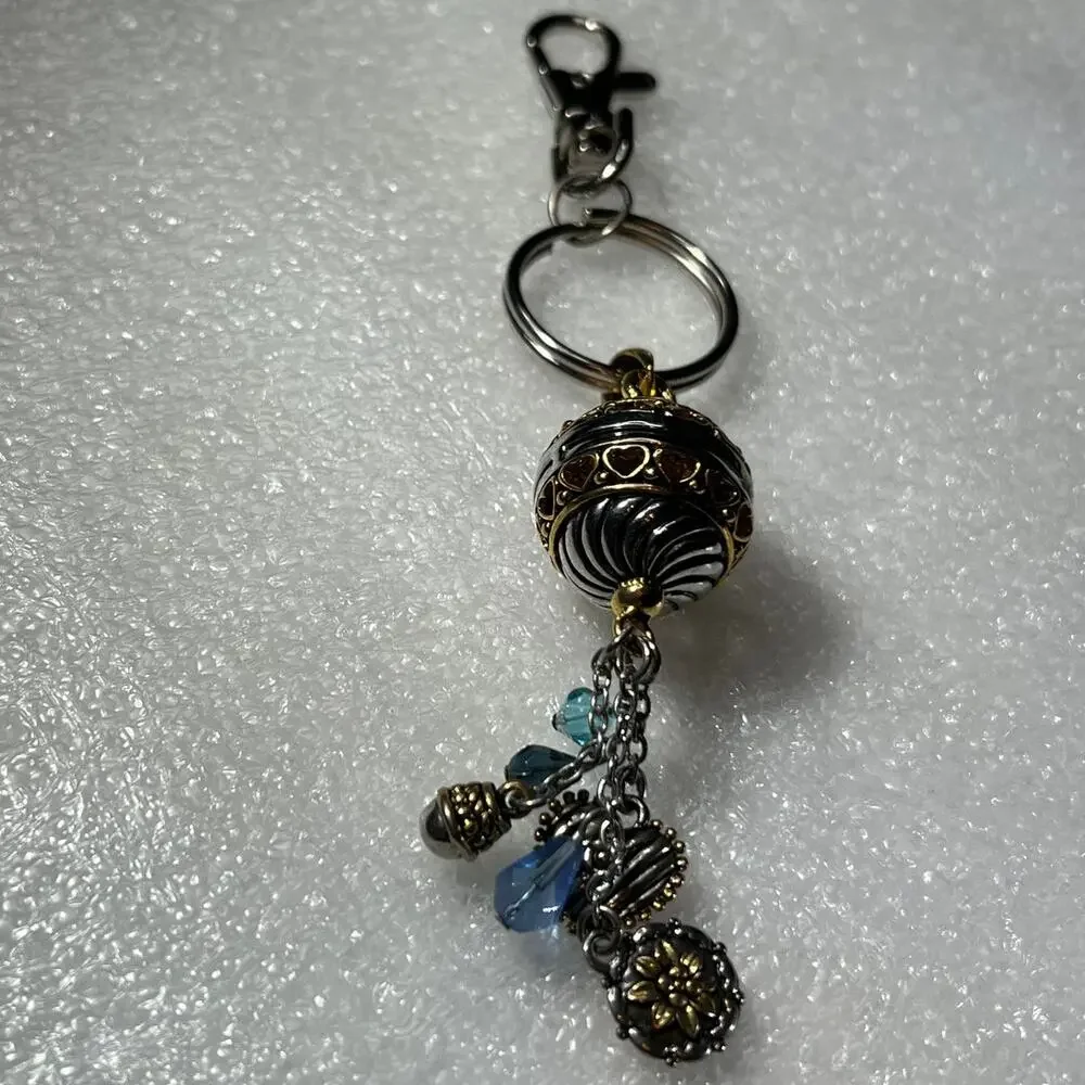 Retro Beaded Ball Hearts Keychain Bag Clip Jeans Clip Accessory NEW